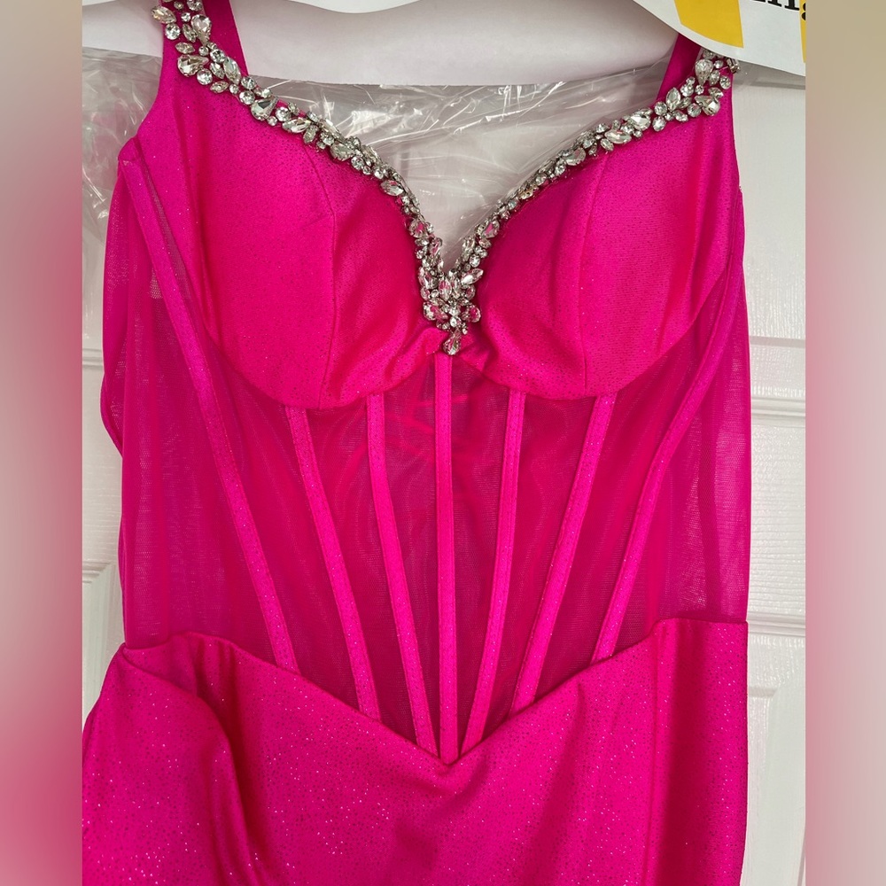 Pink Gown with Rhinestone Detail Size 4